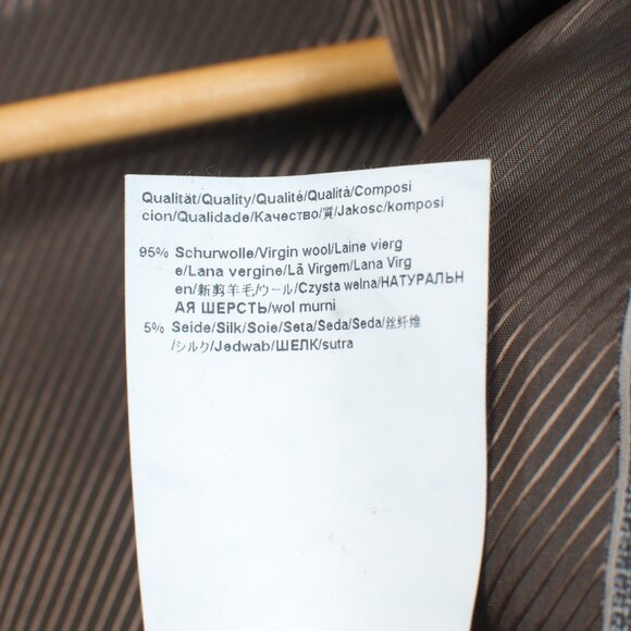 42R Hugo Boss Men's Sport Coat Gray Brown Geometric Pattern Reda Wool Silk - Picture 8 of 9